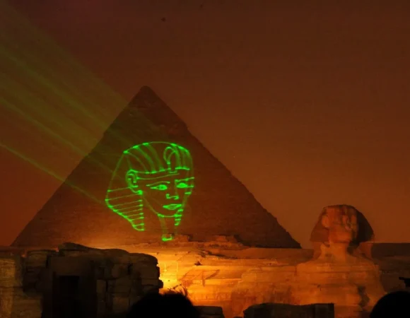 sound and light show at Giza Pyramids